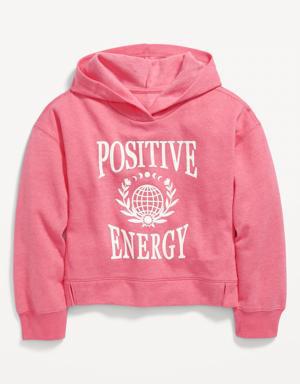 Long-Sleeve Graphic Pullover Hoodie for Girls yellow