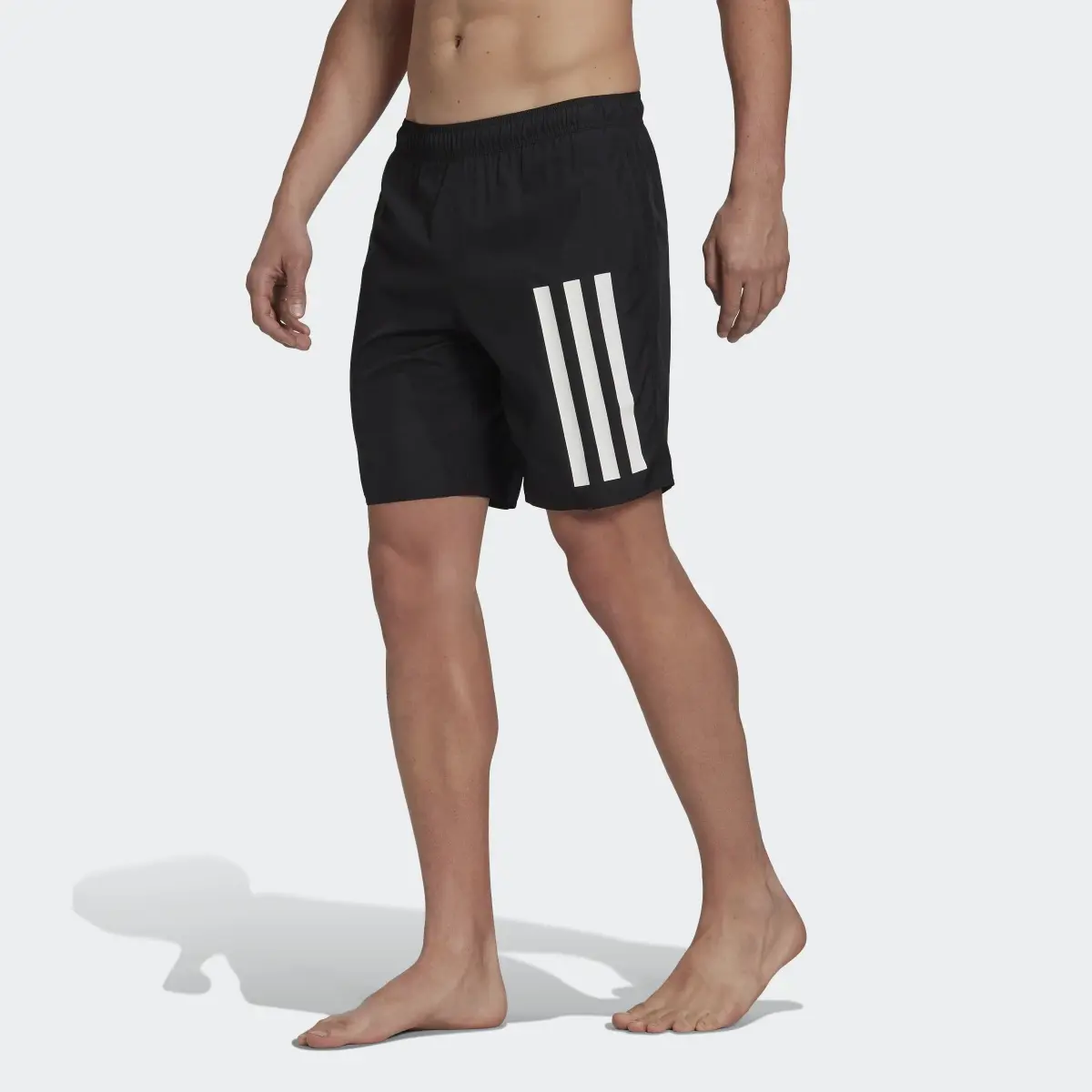 Adidas Classic Length 3-Stripes Swim Shorts. 1