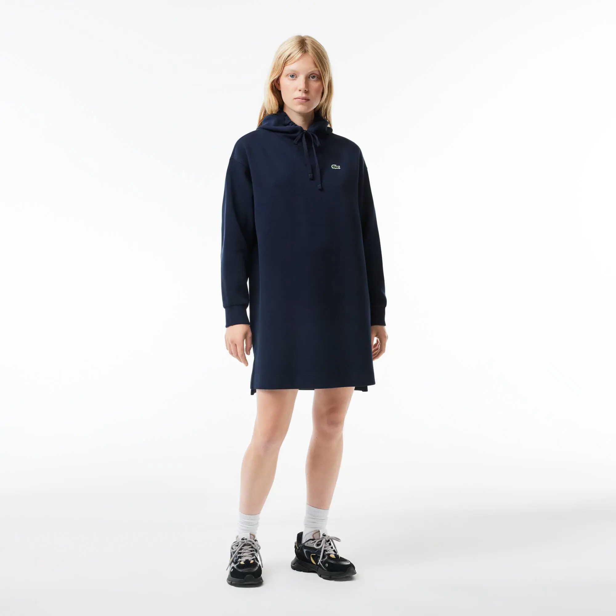 Lacoste Double Sided Piqué Hoodie Dress. 1