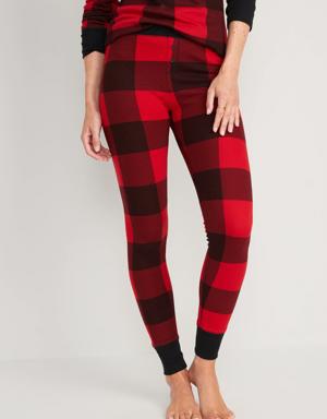 Old Navy Matching Printed Thermal-Knit Pajama Leggings for Women red