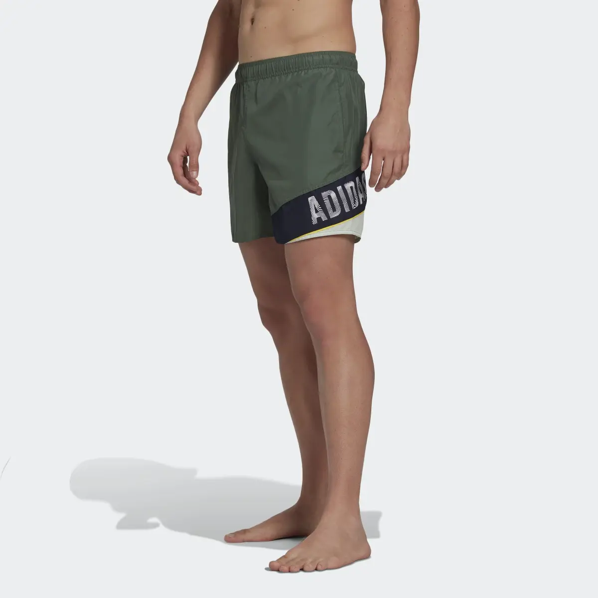 Adidas Wording Swim Shorts. 1