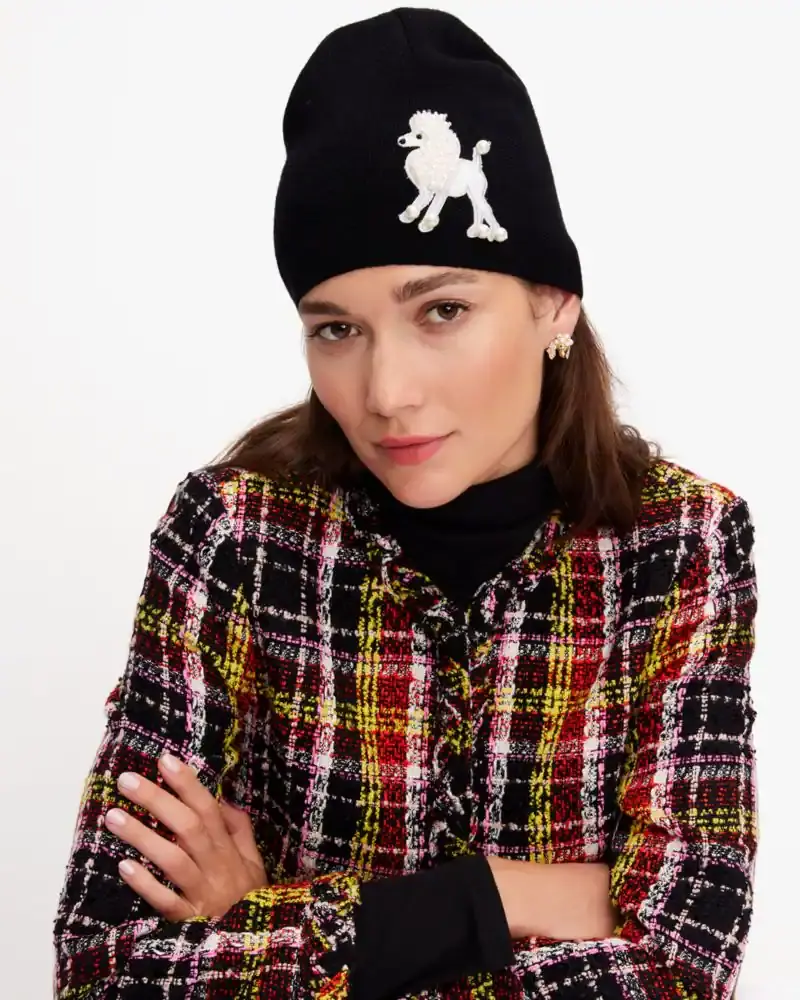 Kate Spade Poodle Embellished Beanie. 1