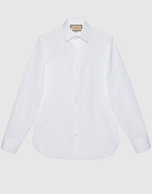 Cotton poplin shirt with Double G