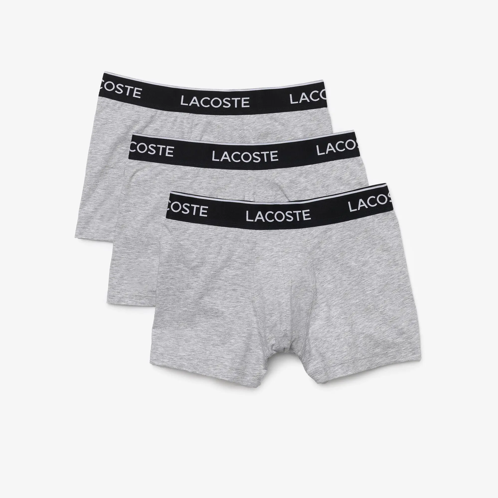 Lacoste Pack de 3 calzoncillos bóxer de hombre de estilo casual en negro. 2