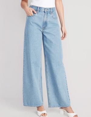 Extra High-Waisted Baggy Wide-Leg Jeans for Women blue