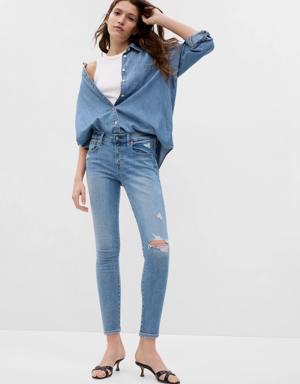 Mid Rise True Skinny Jeans blue