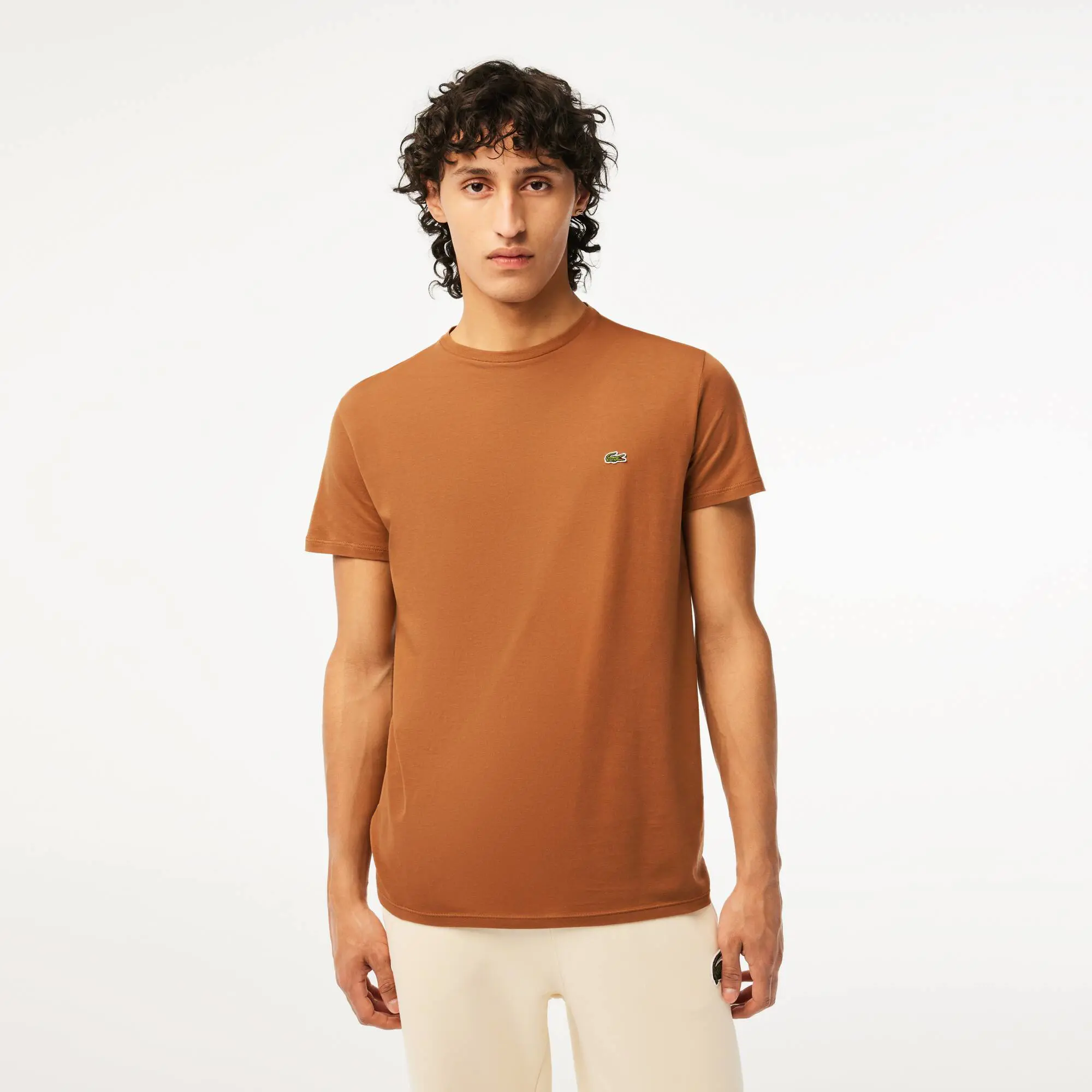 Lacoste T-shirt col rond en jersey de coton pima uni. 1