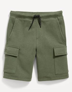 Fleece Cargo Jogger Shorts for Boys (At Knee) green
