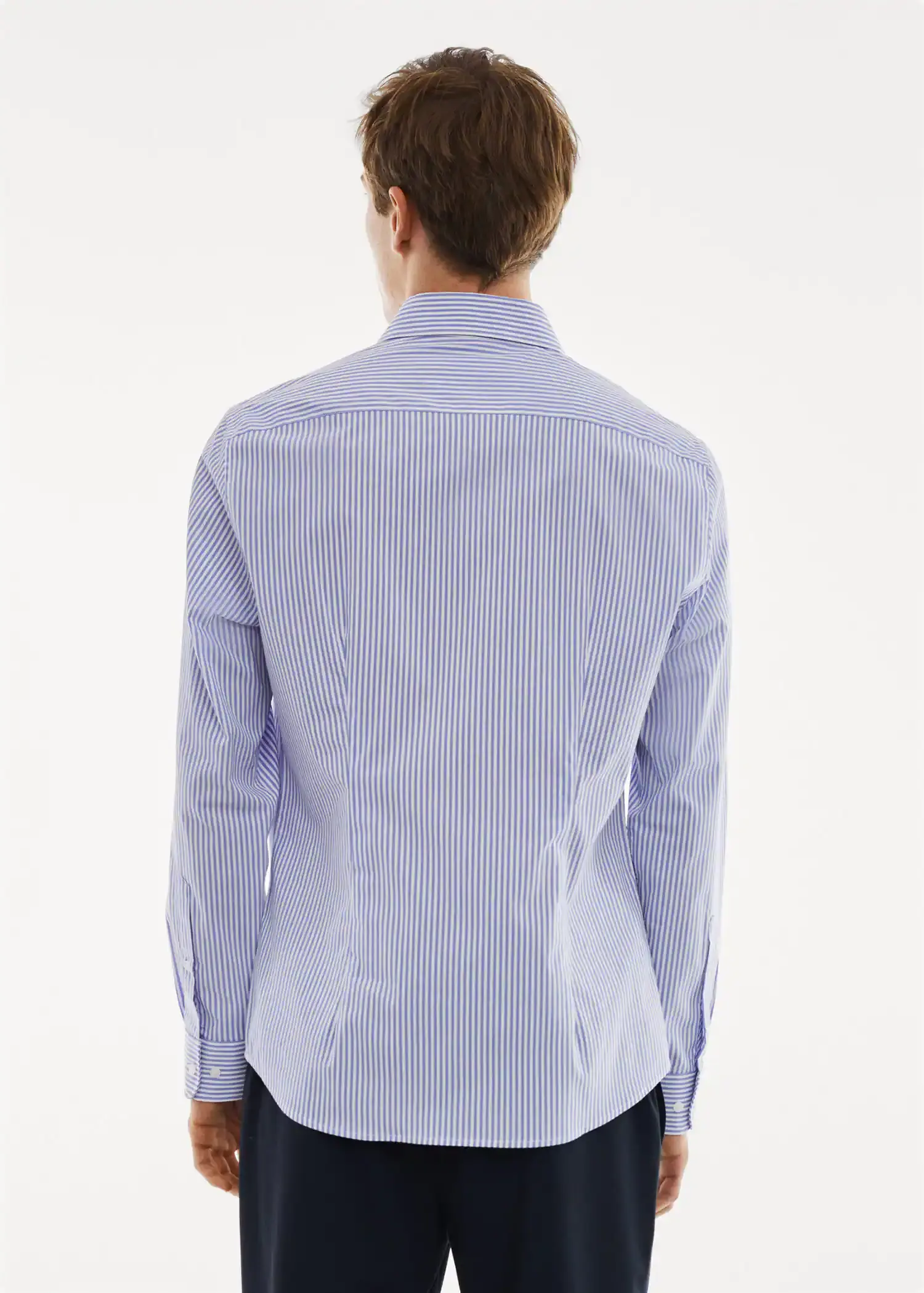 Mango Stretch fabric slim-fit striped shirt. 3