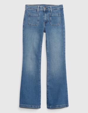 Kids High Rise Flare Jeans blue