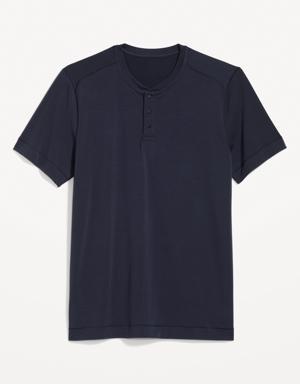 Beyond 4-Way Stretch Henley T-Shirt blue