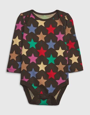 Baby 100% Organic Cotton Mix and Match Graphic Bodysuit brown