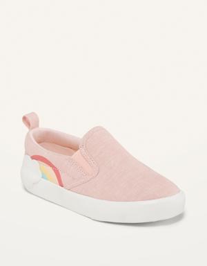 Chambray Slip-On Sneakers for Toddler Girls red