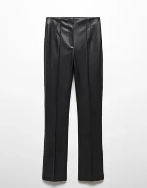 Leather-effect skinny trousers