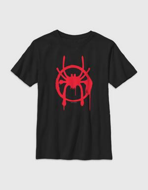 Kids Marvel Miles Symbol Tee black