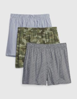 Gap Cotton Boxers (3-Pack) green