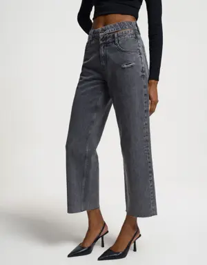 Crop Wide Leg Regular Fit Kadın Pantolon