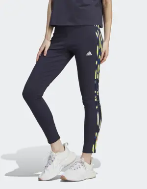 Adidas Vibrant Print 3-Stripes Cotton Leggings