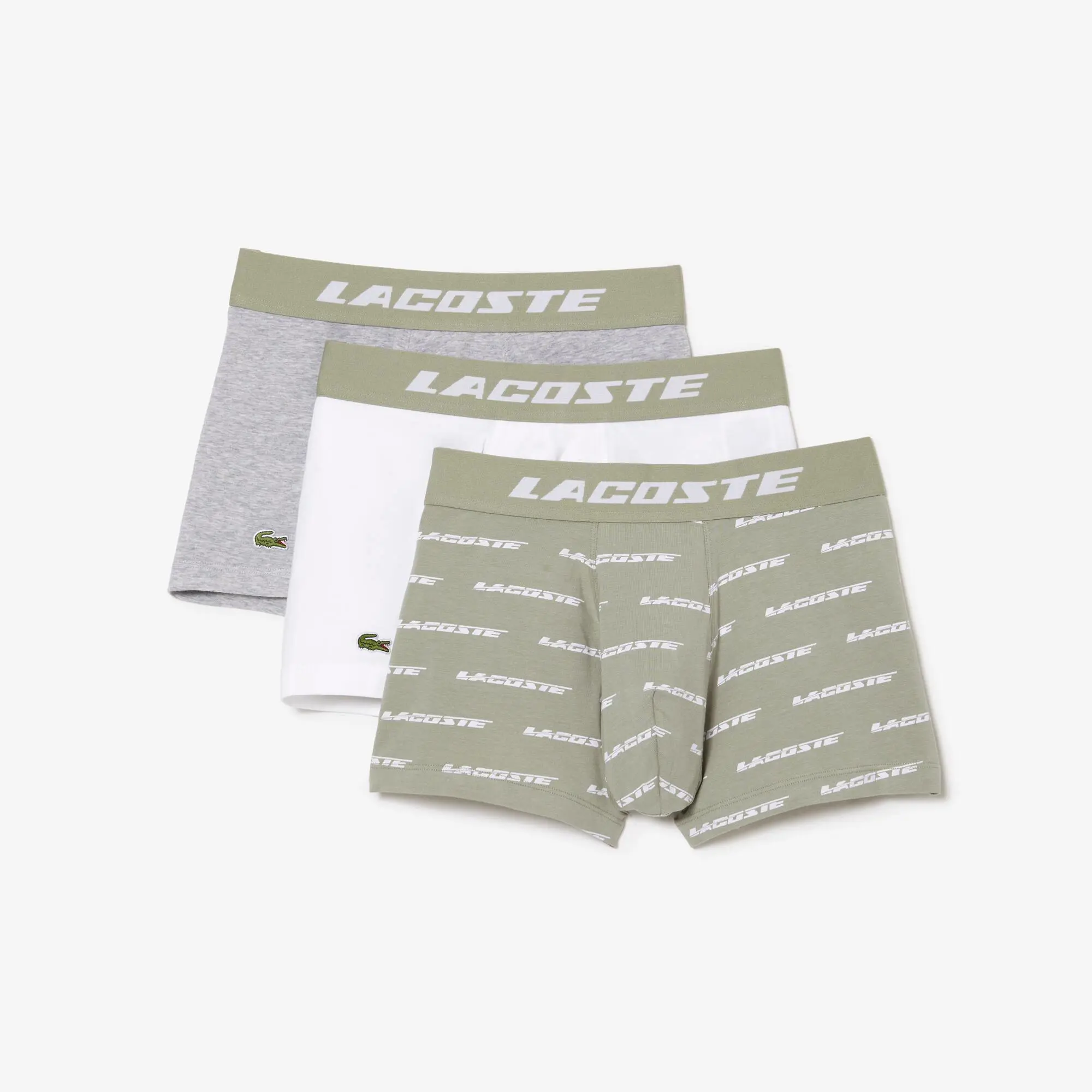 Lacoste Men’s 3-Pack Contrast Waist Trunks. 2