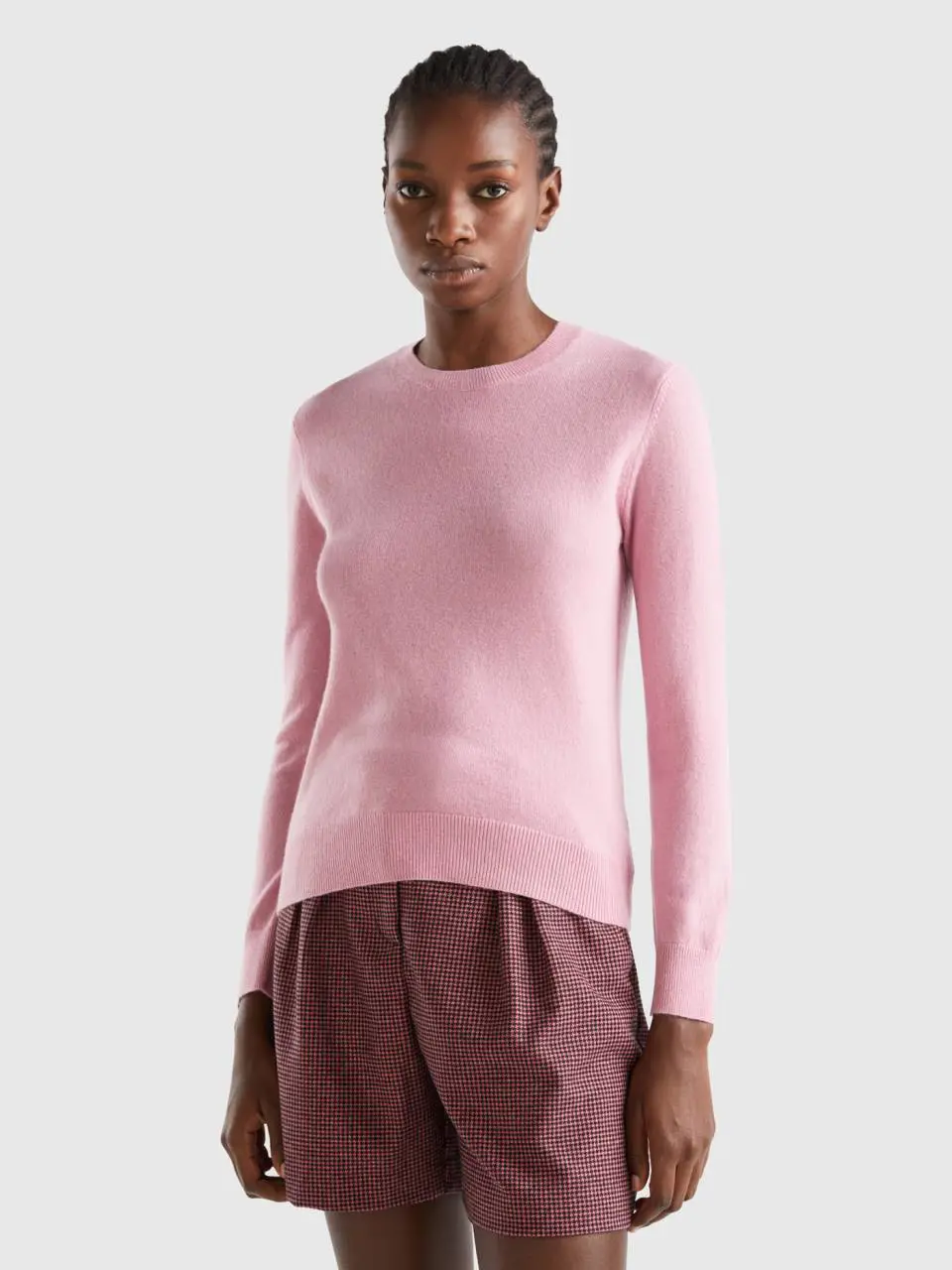 Benetton pink sweater in pure cashmere. 1