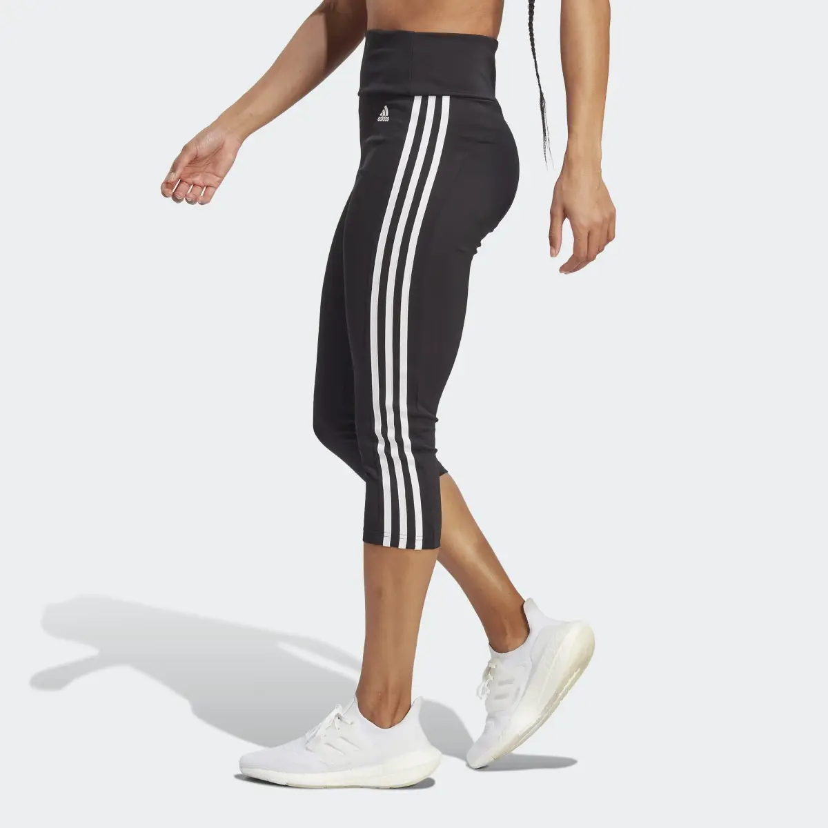 Adidas Leggings 3/4 Designed to Move High-Rise 3-Stripes Sport. 2