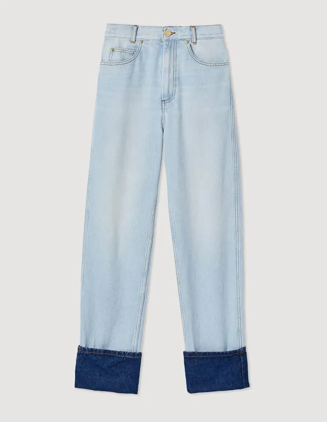 Sandro Faded jeans with contrasting cuffs. 2