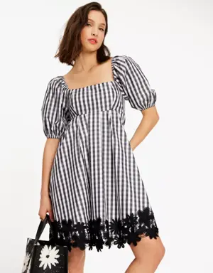 Spring Gingham Puff Sleeve Dress