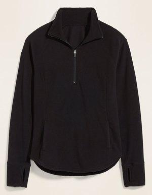 Go-Warm Micro Performance Fleece 1/4-Zip Sweatshirt for Women black