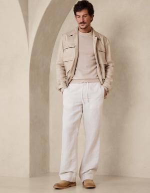 Castello Linen-Cotton Pant beige