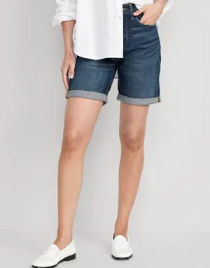 High-Waisted OG Straight Jean Shorts for Women -- 7-inch inseam multi