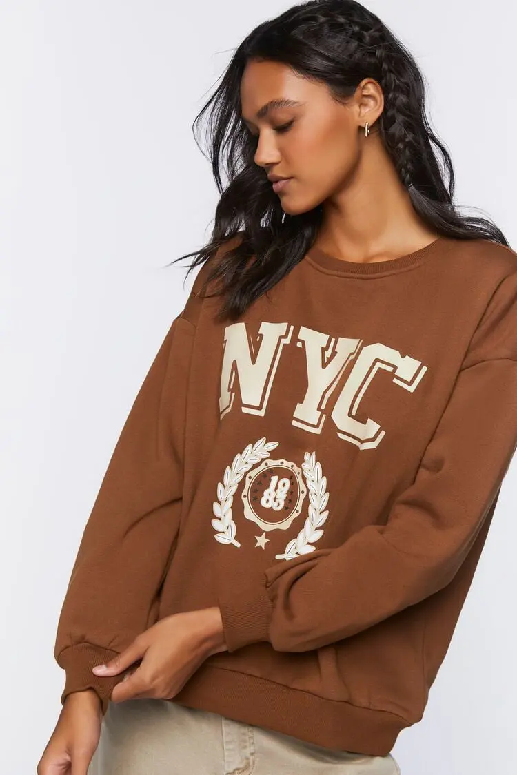 Forever 21 Forever 21 NYC Graphic Pullover Brown/Multi. 1