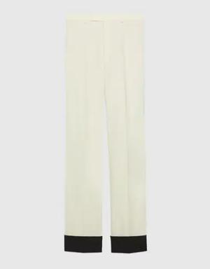 Wool mohair pant with turn-up hem