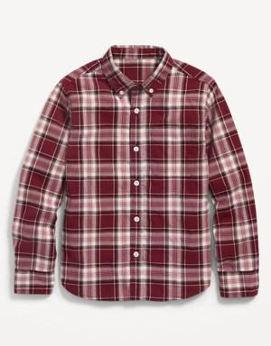 Patterned Poplin Built-In Flex Shirt for Boys red