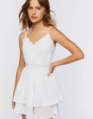 Forever 21 Surplice Tiered Mini Dress White