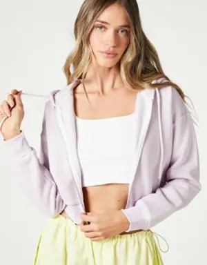 Forever 21 Basic Fleece Zip Up Hoodie Lilac