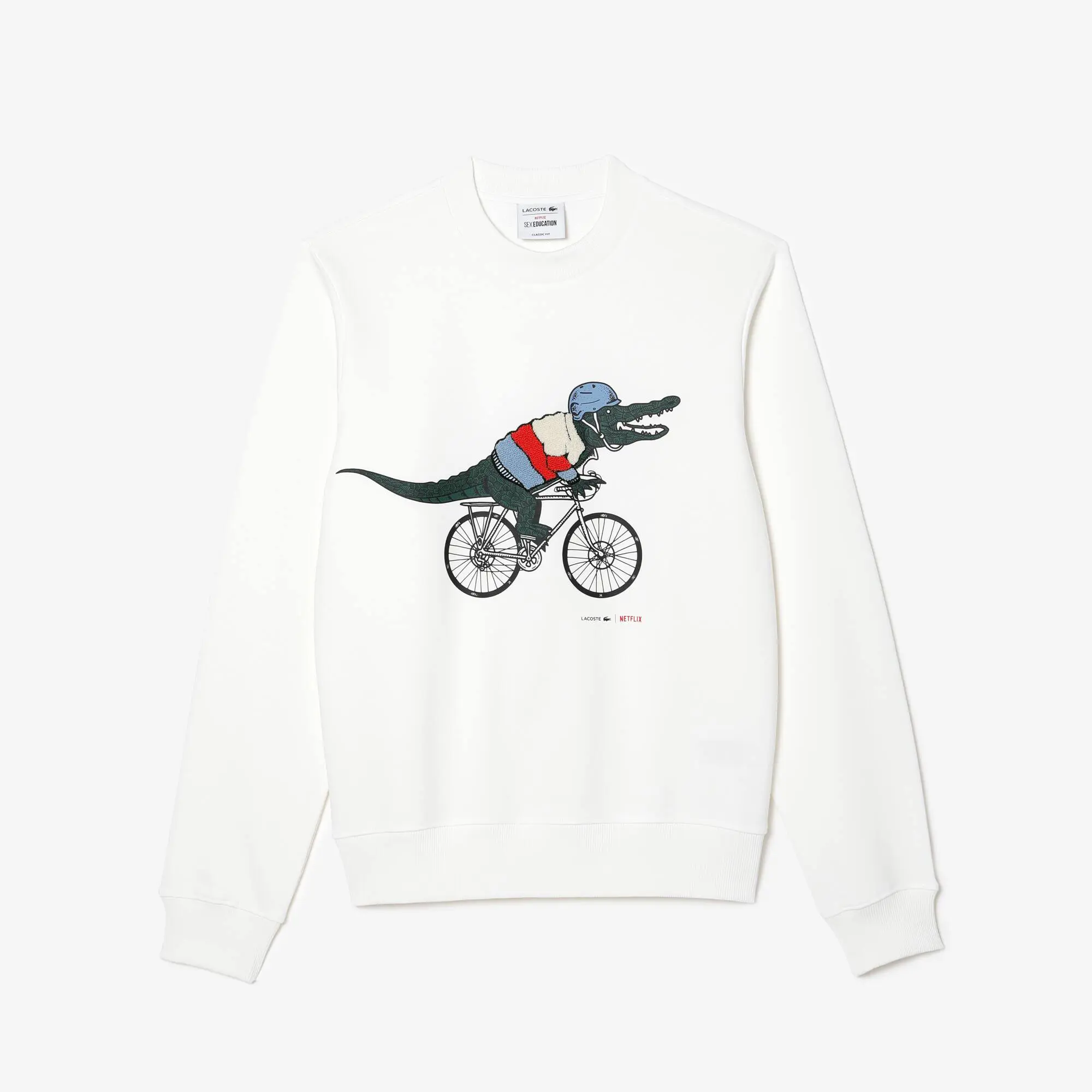 Lacoste Sweatshirt com estampado de felpa de algodão orgânico Lacoste x Netflix para homem. 2