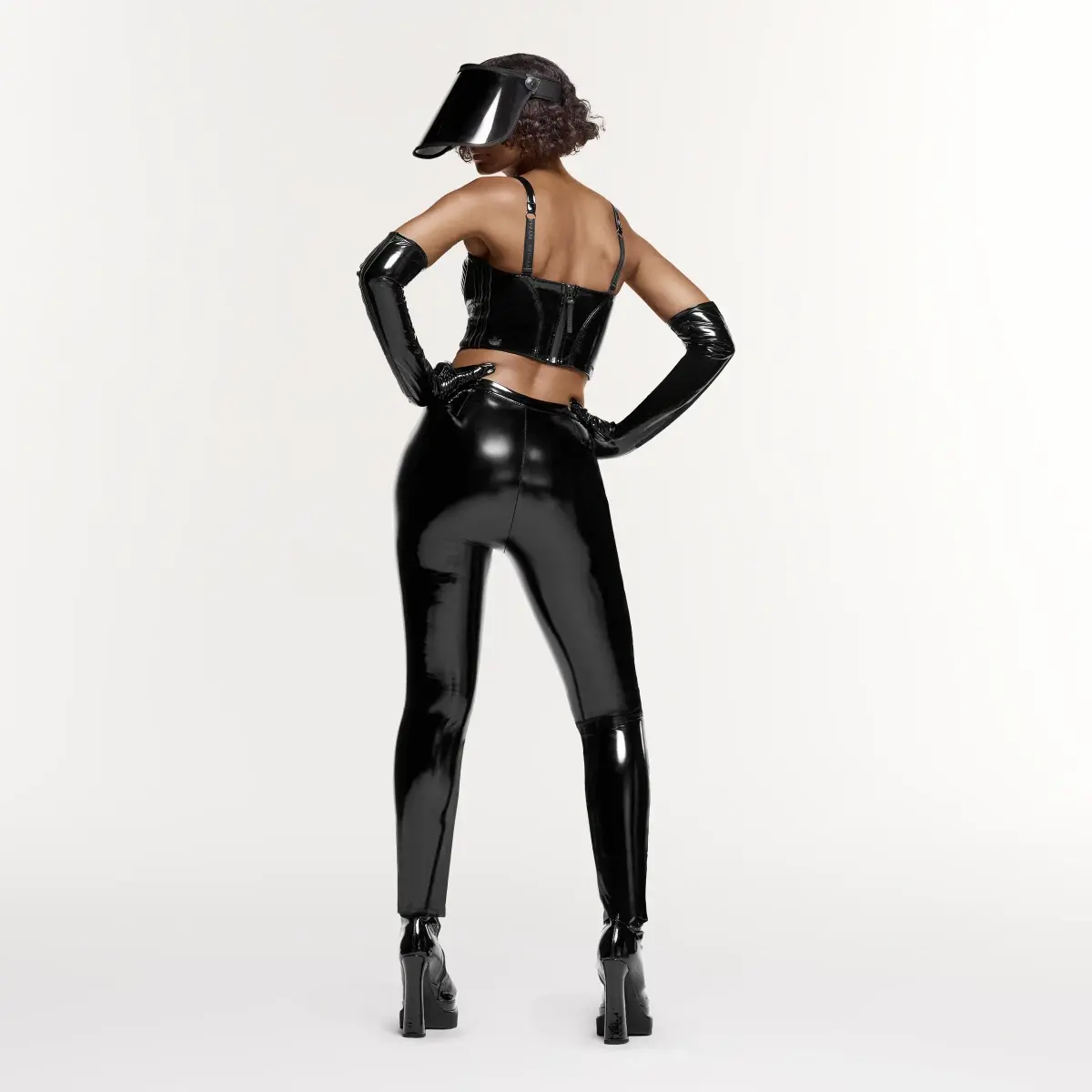 Adidas Faux Latex Straight-Leg Pants. 3