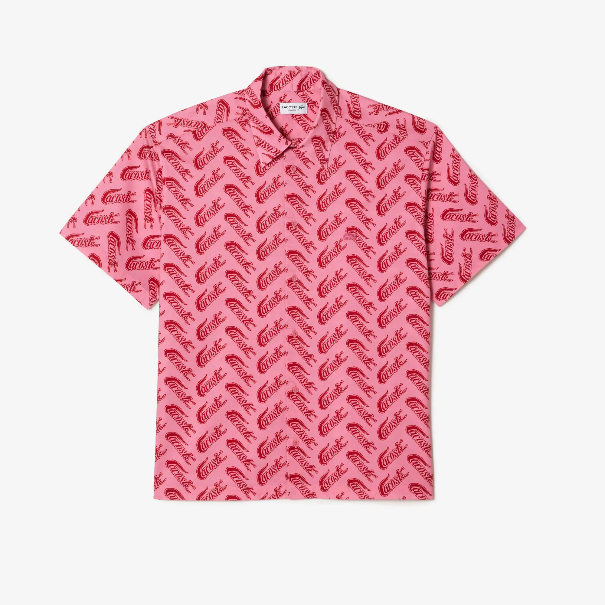 Lacoste Men’s Short Sleeve Vintage Print Shirt. 2