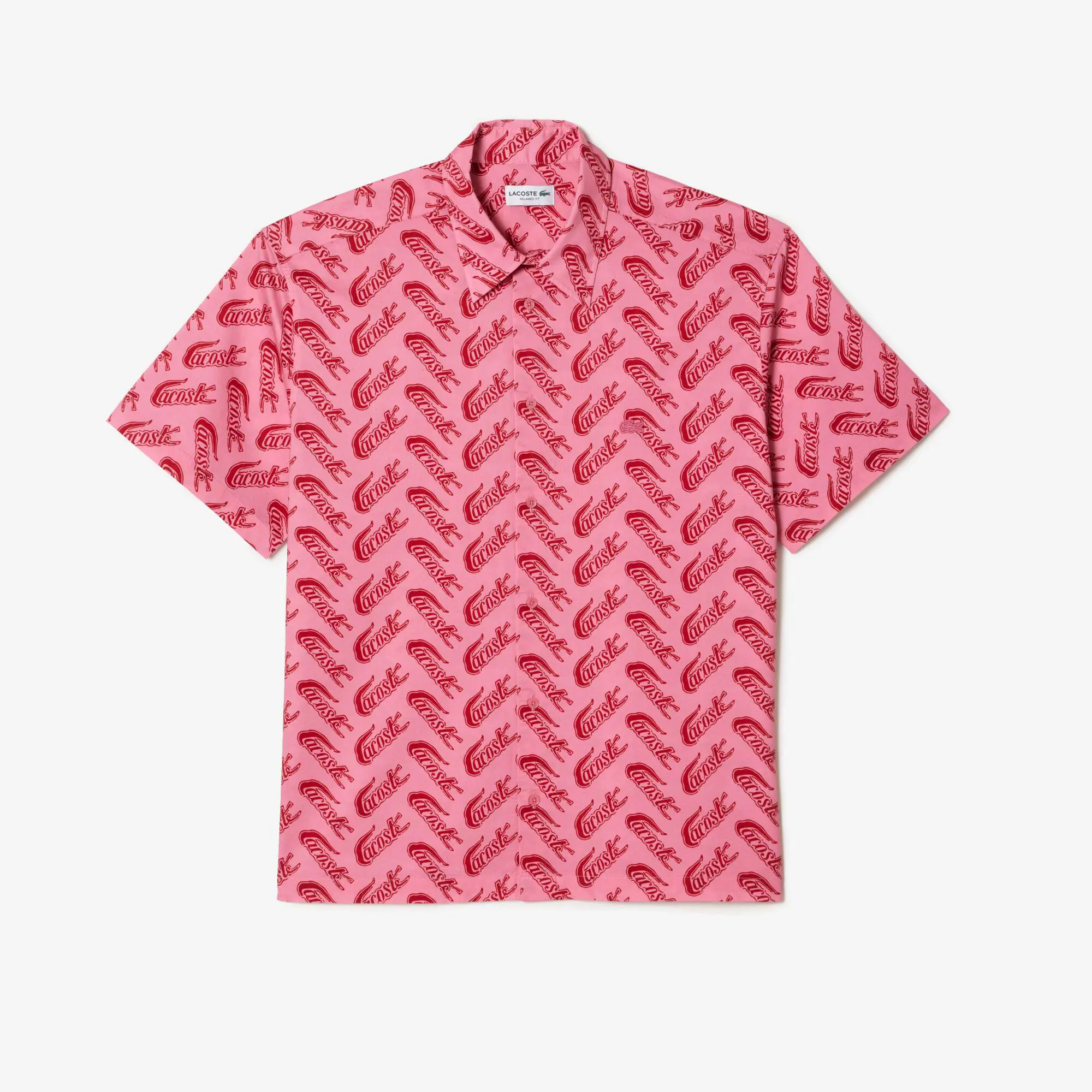 Lacoste Men’s Short Sleeve Vintage Print Shirt. 2 Lacoste Men’s Short Sleeve Vintage Print Shirt. 2