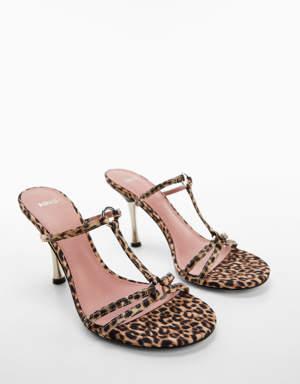 Animal print heel sandal