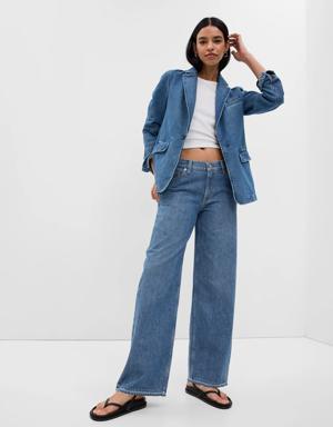 Low Rise Stride Wide-Leg Jeans blue