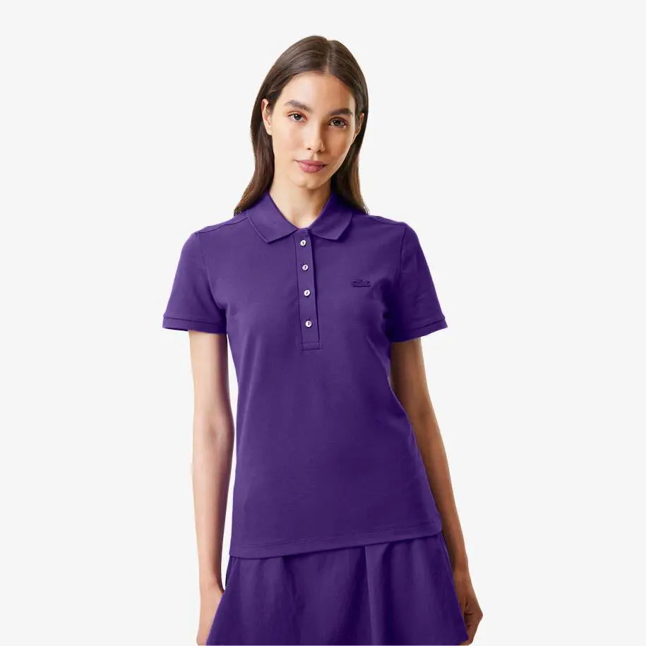 Lacoste Women's Slim Fit Stretch Cotton Piqué Polo. 1 Lacoste Women's Slim Fit Stretch Cotton Piqué Polo. 1
