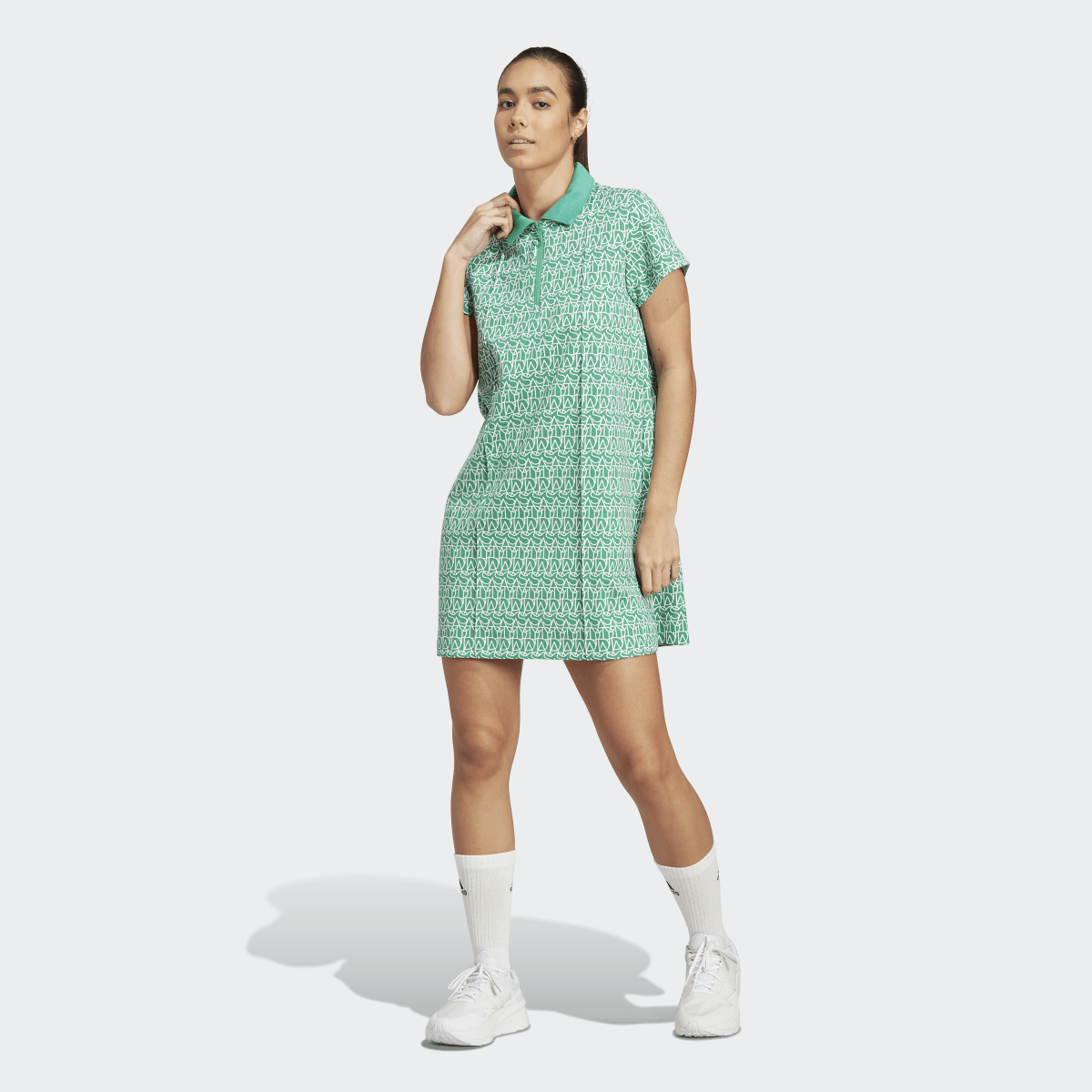 Adidas Allover adidas Graphic Polo Dress. 2