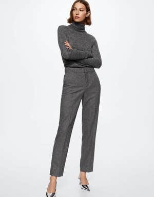 Slim fit wool suit trousers