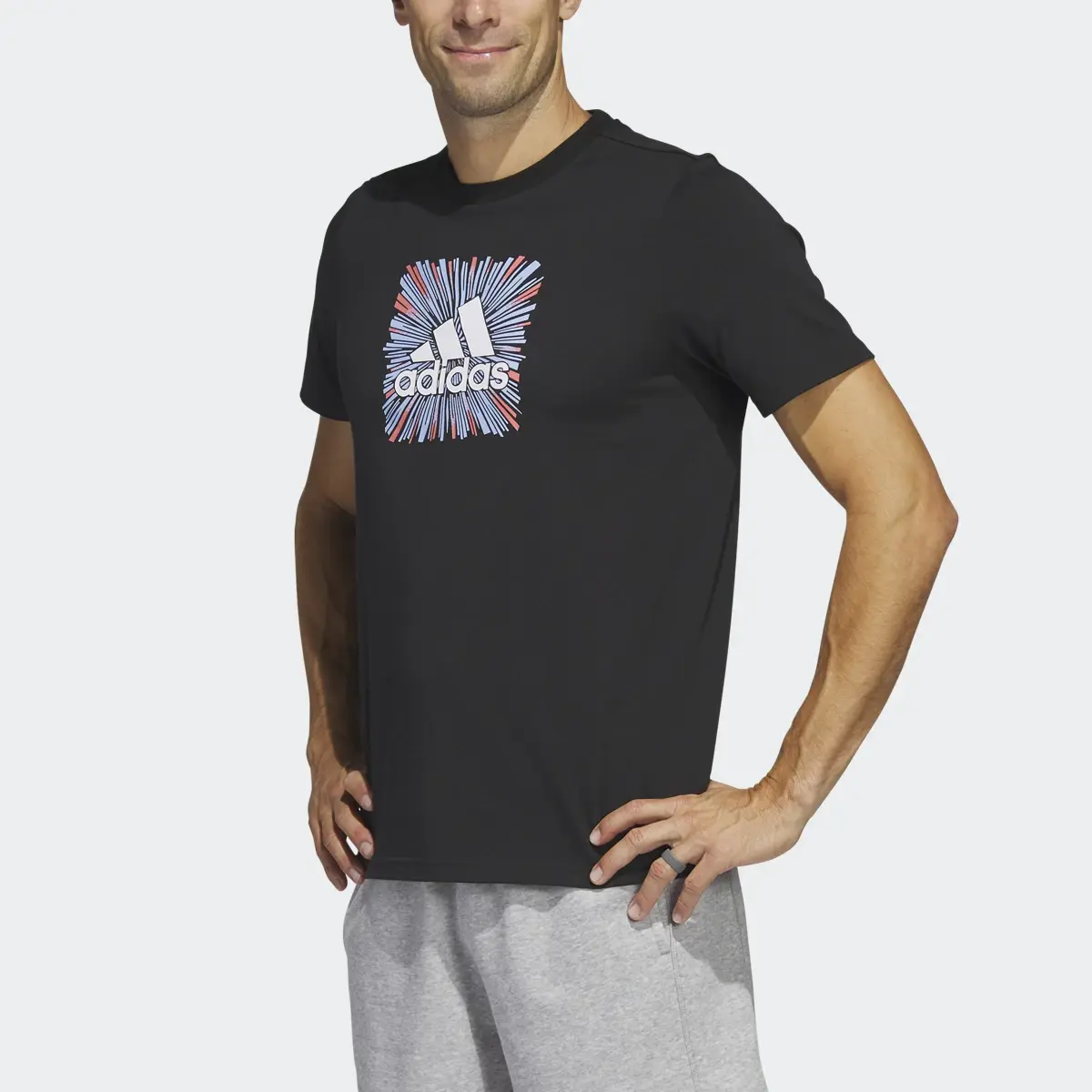 Adidas Sport Optimist Sun Logo Sportswear Graphic Tee (Short Sleeve). 1