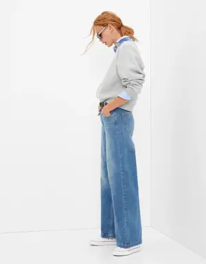 High Rise Stride Wide-Leg Jeans blue