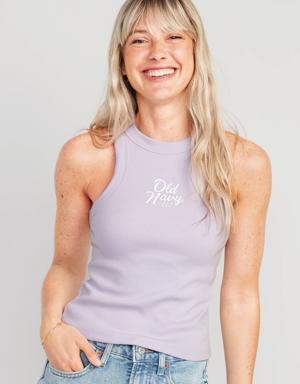 Logo Graphic Crop Tank Top purple