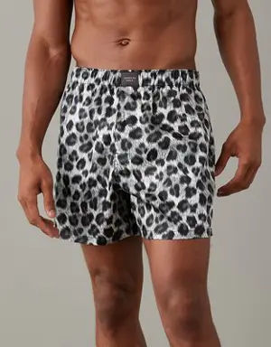 O Snow Leopard Satin Pocket Boxer Short