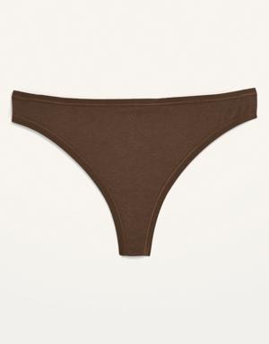 Supima&#174 Cotton-Blend Thong Underwear for Women brown