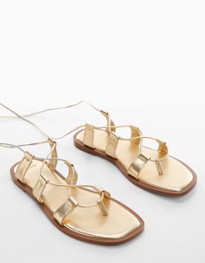 Metallic straps sandals